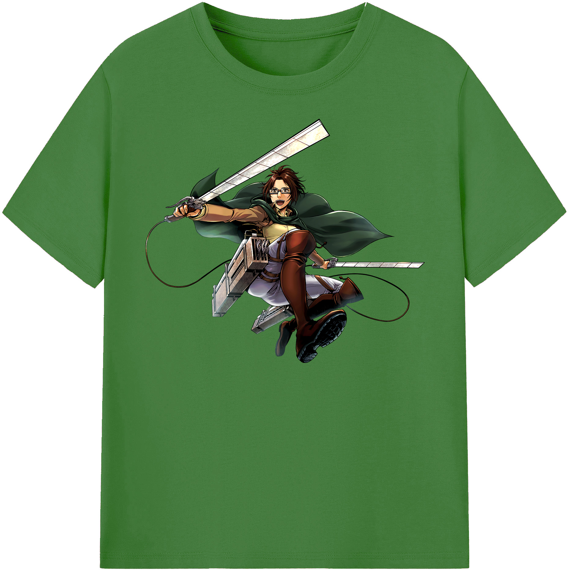 （画像用） 進撃の巨人 ハンジ·ゾエ Attack on Titan Hanji Zoe レディースカジュアルプリントTシャツ（綿100％）